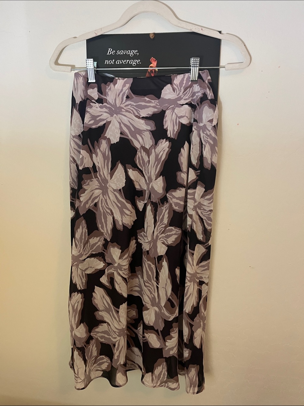 Nordstrom Floral Maxi Skirt - Black & Lilac